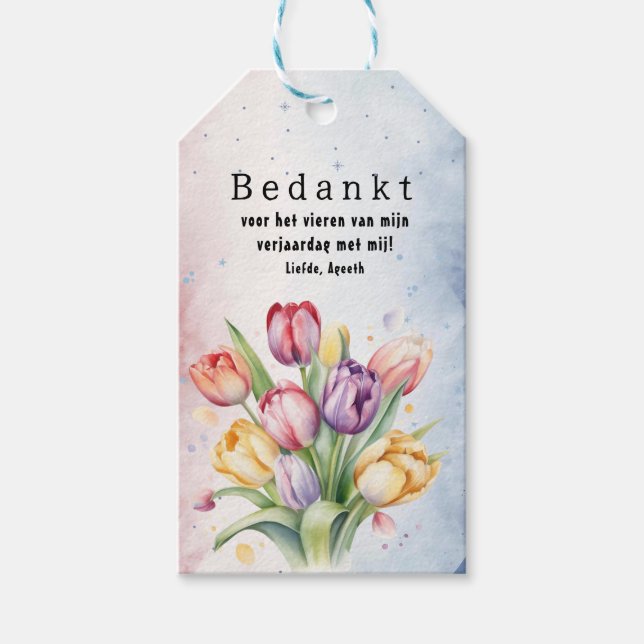 gelukkige verjaardag  gift tags (Front)