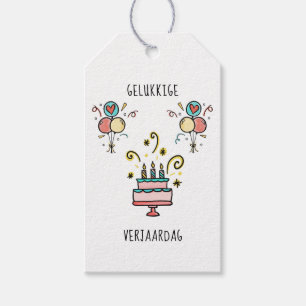 Gelukkkkchen Verjaardag Happy Birthday Gift Tags