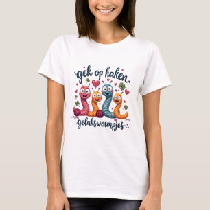 Gelukswormpjes 'Gek op Haken - Worry Worms T-Shirt