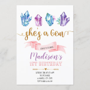 Gem birthday invitation