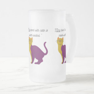 gem cat frosted glass beer mug