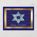 Gem decorated Star of David Holiday Postcard<br><div class="desc">Gems and sparklies filling in the shape of the Star of David make this a very special gift for yourself or friends and family this Hanukkah.</div>