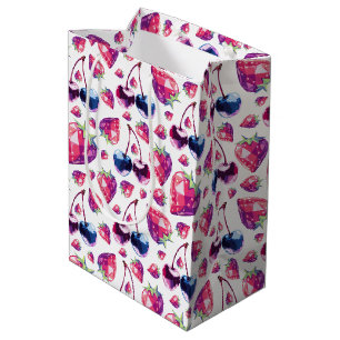 Gem Fruit Seamless Pattern Gift Wrap Set Medium Gift Bag