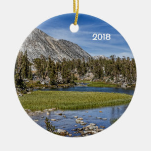 Gem Lakes, Little Lakes Valley, Sierra Nevada Mts. Ceramic Tree Decoration