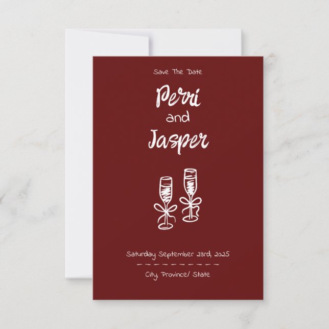 Gem & Pen Save the Date Ruby (Front)