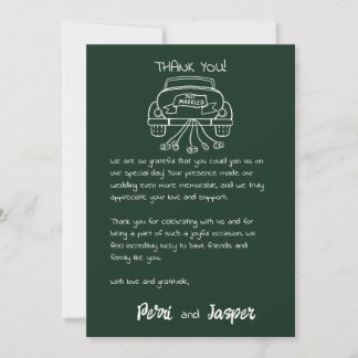 Gem & Pen Thank You Card Emerald