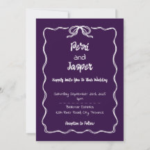 Gem & Pen Wedding Invitation Amethyst