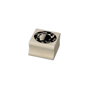 Gem - Round Faceted Cut Gemstone Jewel Rubber Stamp