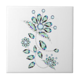 Gem Stone Gold Filigree Tile