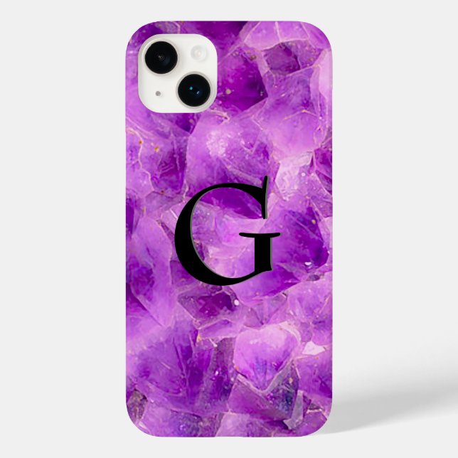 Gem Stone Pattern, Amethyst & Black Onyx Case-Mate iPhone Case (Back)