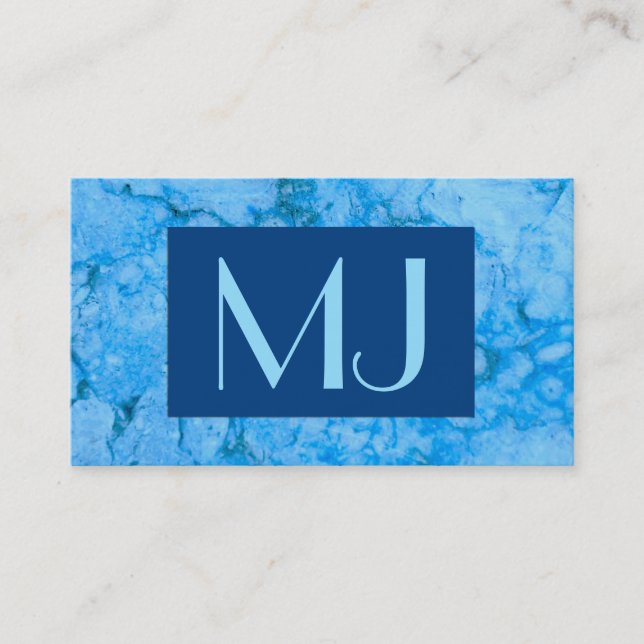 Gem Stone Pattern, Blue Bahia Granite Business Car Business Card (Front)