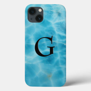 Gem Stone Pattern, Blue Larimar & Black Onyx iPhone 13 Case