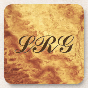 Gem Stone Pattern, Gold Tiger Eye Beverage Coaster