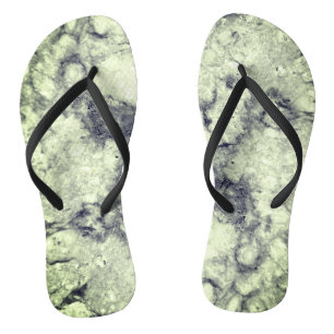 Gem Stone Pattern, Grey / Grey and Black Marble Flip Flops