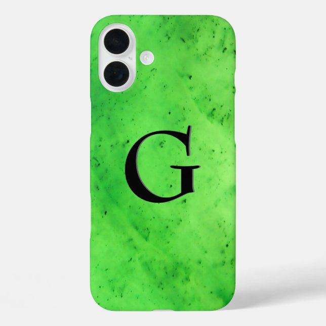 Gem Stone Pattern, Lime Green Jade & Black Onyx Case-Mate iPhone Case (Back)