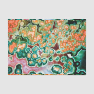 Gem Stone Pattern, Ocean Jasper, Green and Multi Tissue Paper