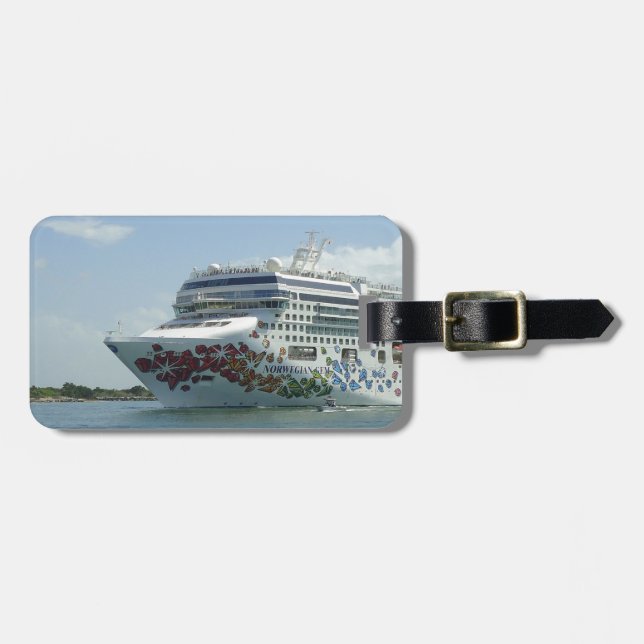 Gem Studded Bow Prsonalized Luggage Tag (Front Horizontal)