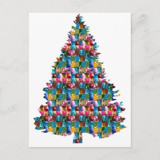 GEM studded XMAS Tree : Merry Christmas Holiday Postcard