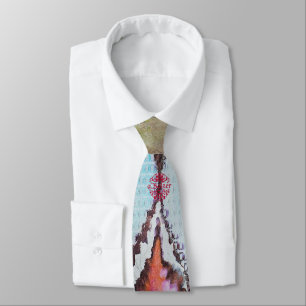 gemaltes Hippie Batik design   Tie