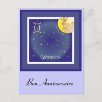 Gémeaux 21 mai au 21 juin Postkarte
