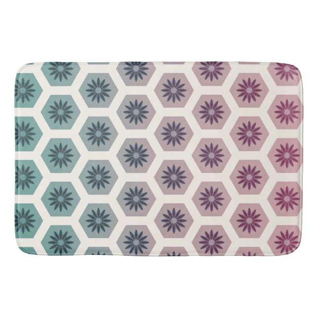 Gemetric floral Pattern Design - Pastell Pop Art Bath Mat (Front)