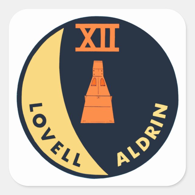 Gemini 12 Lovell and Aldrin Square Sticker (Front)