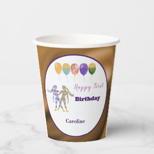 Gemini 1st Birthday Gold Foil Elegant Zodiac Paper Cups