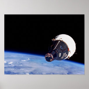 Gemini 7 orbiting Earth as viewed from Gemini 6A Poster