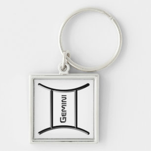 GEMINI, Abstract Design of the Zodiac Sign,  Key Ring