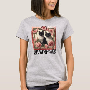 Gemini astrology birth sign zodiac kitty cat twins T-Shirt