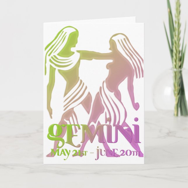Gemini Astrology Birthday Card design 1 (Front)