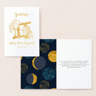 Gemini Astrology   Personalised Zodiac Sign Foil Card