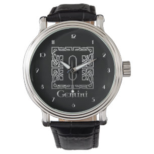 Gemini Birth Sign Celtic Knot Zodiac Wrist Watch