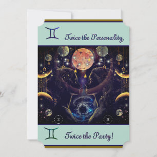 Gemini Birthday Invitation 
