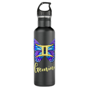 Gemini Butterfly Zodiac Sign of Butterfly Wings fo 710 Ml Water Bottle