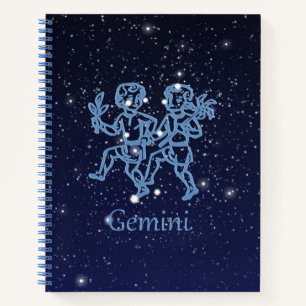 Gemini Constellation and Zodiac Sign with Stars Notebook