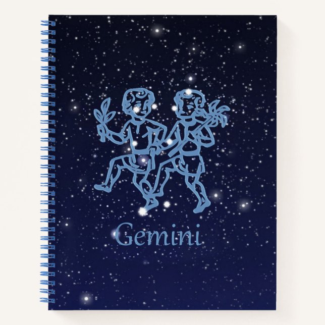 Gemini Constellation and Zodiac Sign with Stars Notebook (Front)