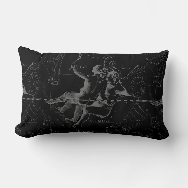 Gemini Constellation by Hevelius 1690 Lumbar Cushion (Front)