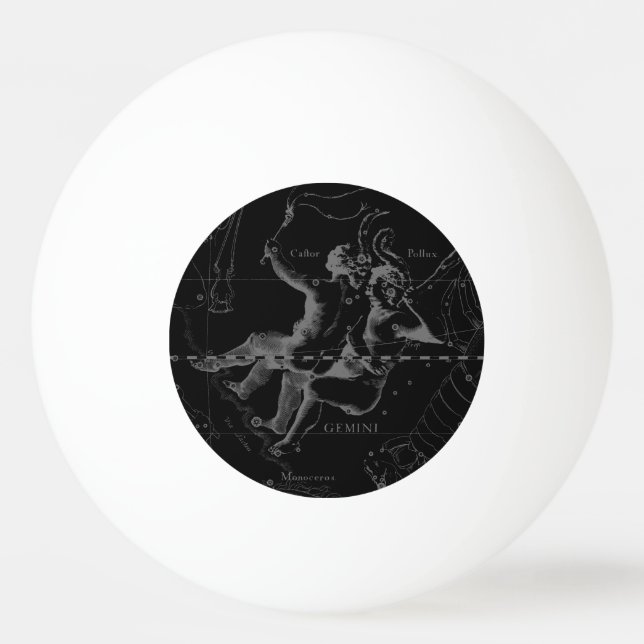 Gemini Constellation by Hevelius 1690 Ping Pong Ball (Front)