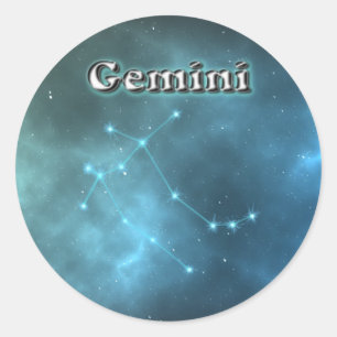 Gemini constellation classic round sticker