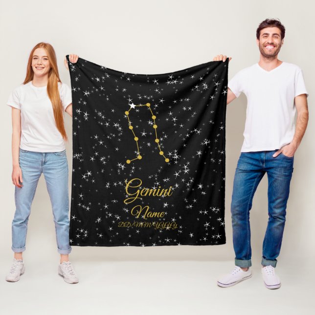 Gemini Constellation Fleece Blanket (In Situ)