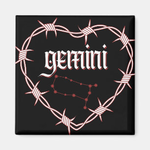 Gemini Constellation Gothic Aesthetic Barbed Wire Magnet