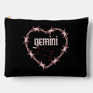Gemini Constellation Gothic Edgy Birthday Accessory Pouch