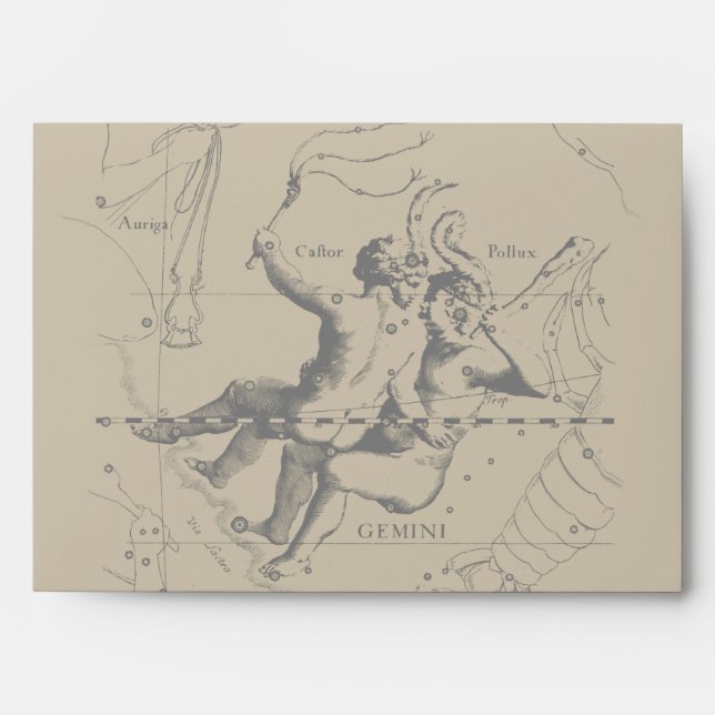 Gemini Constellation Hevelius 1690 Engraving Envelopes (Front)