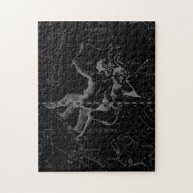 Gemini Constellation Map Engraving by Hevelius Jigsaw Puzzle (Vertical)