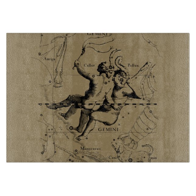 Gemini Constellation Zodiac Hevelius 1690 Cutting Board (Front)