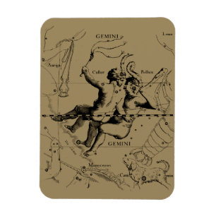Gemini Constellation Zodiac Hevelius 1690 Magnet