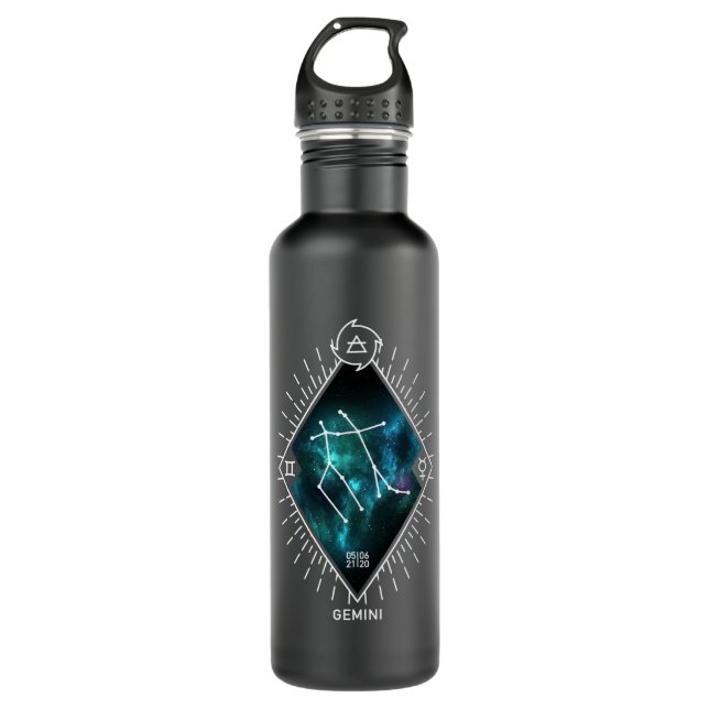Gemini Constellation & Zodiac Symbol 710 Ml Water Bottle (Front)