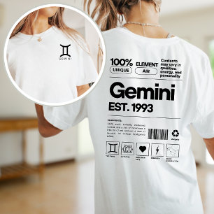 Gemini Custom Zodiac Astrology Birthday June T-Shirt