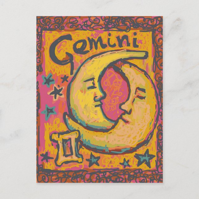 Gemini, Customisable Astrology Products Postcard (Front)
